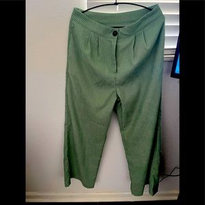 Long flare green dress pants high waisted and used once size